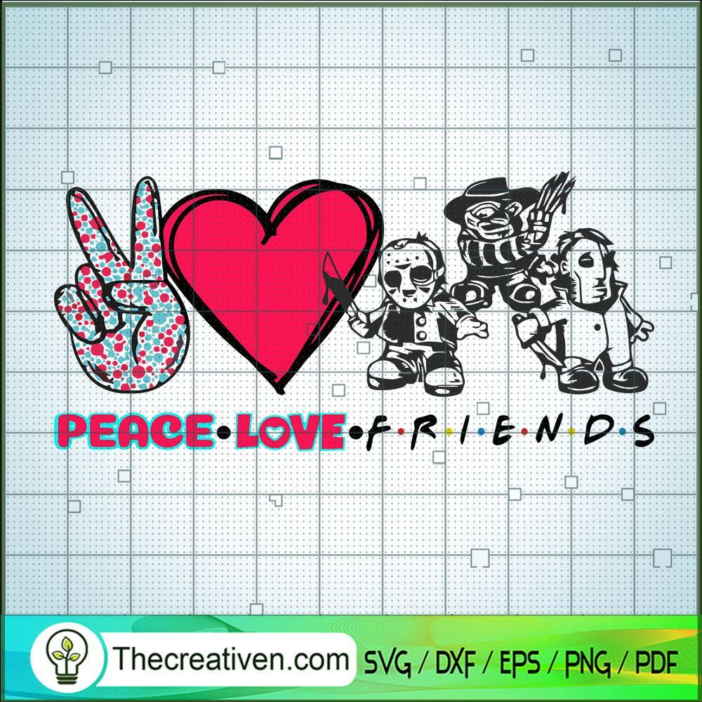 Peace Love Friends Horror SVG Cut File for Cricut & Silhouette 1 Peace Love Friends Horror SVG Cut File for Cricut & Silhouette