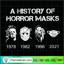 A History of Horror Masks SVG, Mask Horror SVG, Halloween SVG
