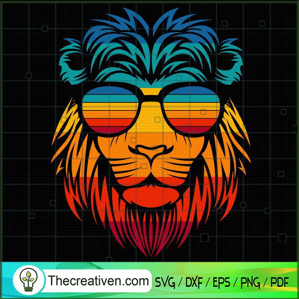 Lion Head Retro SVG, Chill Vibes SVG, Lion SVG 1 Lion Head Retro SVG, Chill Vibes SVG, Lion SVG