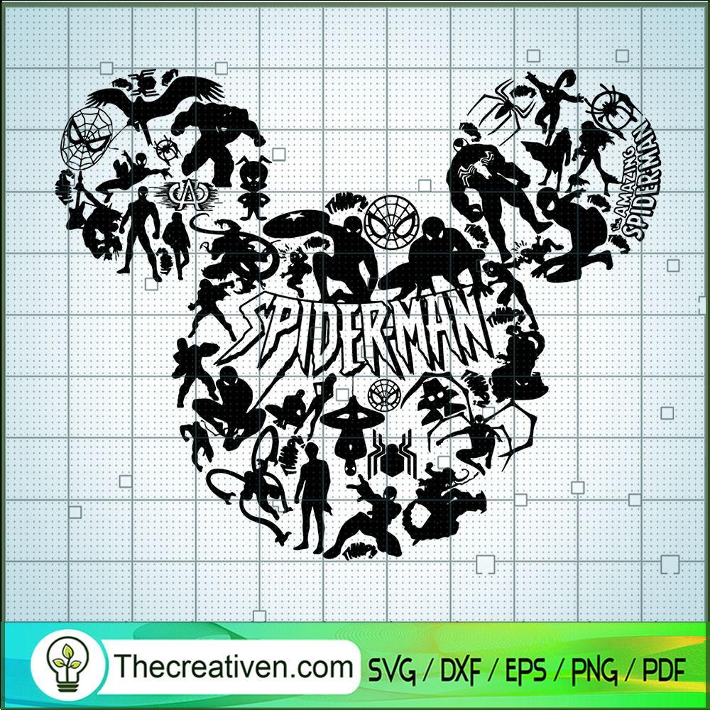 Spider Man Mickey Head SVG, Spider Man SVG, Mickey Head SVG 1 Spider Man Mickey Head SVG, Spider Man SVG, Mickey Head SVG