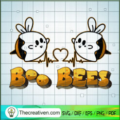 Boo Bees SVG, Boo Bees Heart SVG, Halloween SVG