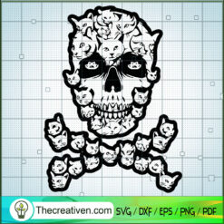 Skull Cat SVG, Skull SVG, Cat Horror SVG