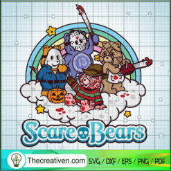 Scare Bears SVG, Cute Horror Bears Characters SVG, Halloween SVG