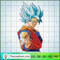 Songoku Supper Saiyan Blue Punch SVG, Goku SVG, Dragon Ball Z SVG