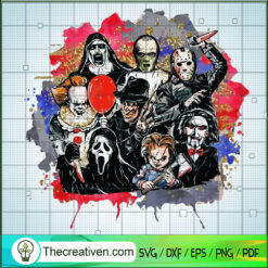 Funny Horror Characters Friends SVG, Horror Killer SVG, Halloween SVG