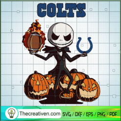 Colts Jack Pumpkin SVG, Jack Skelington SVG, Halloween SVG
