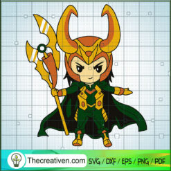 Loki Chibi SVG, Loki God SVG, Avengers SVG