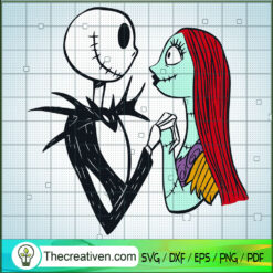 Jack And Sally In Love SVG Cut File for Cricut & Silhouette
