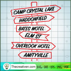 Horror Address SVG, Camp Crystal Lake SVG, Eml St SVG