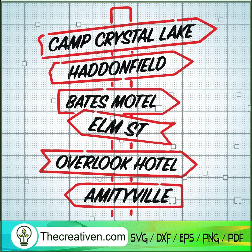 Horror Address SVG, Camp Crystal Lake SVG, Eml St SVG 1 Horror Address SVG, Camp Crystal Lake SVG, Eml St SVG