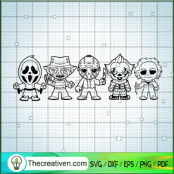 All Chibi Horror Characters SVG, Horror Movie SVG, Killer SVG