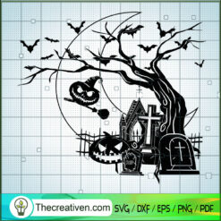 Halloween Night SVG, Halloween Cemetery SVG, Halloween SVG