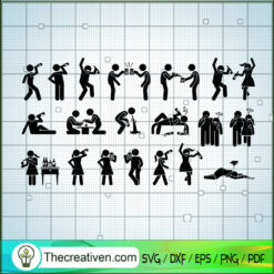 Bundle Of Party Postures SVG, Activities Bundle SVG, Party Time SVG