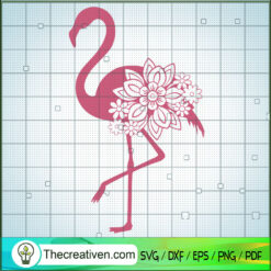 Flower Flamingo SVG, Flamingo SVG, Flower SVG