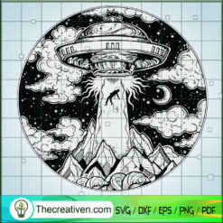 UFO At Night SVG, UFO SVG, Galaxy SVG