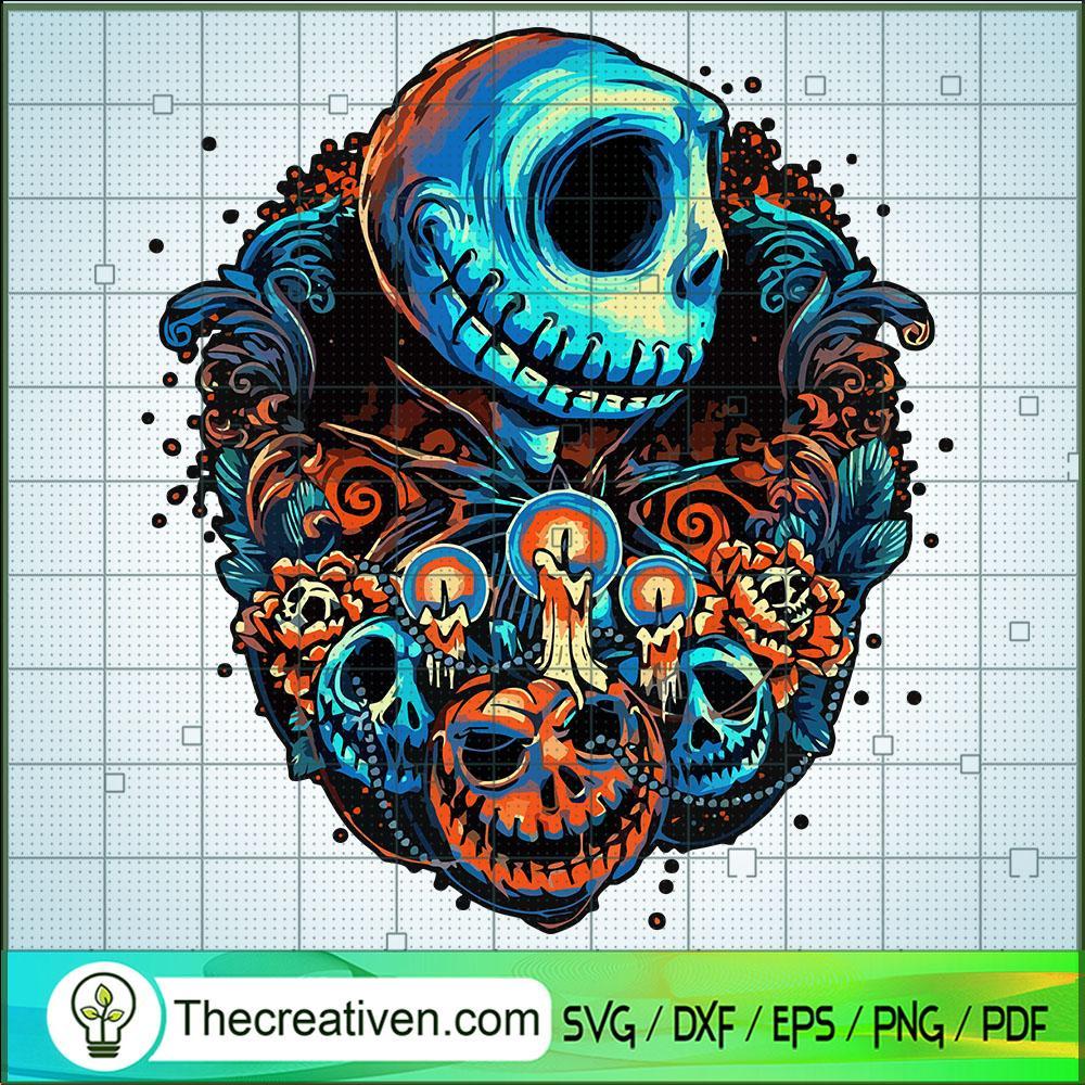 Jack Skellington Pumpkin Skull SVG Cut File for Cricut & Silhouette 1 Jack Skellington Pumpkin Skull SVG Cut File for Cricut & Silhouette