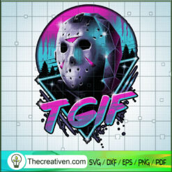 Jason Voorhees Mask Neon SVG, Horror Movie SVG, Friday The 13th SVG