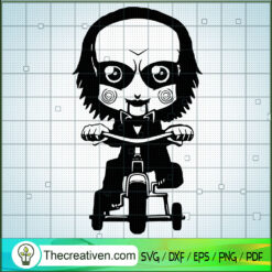 Jig Saw Ride Bicycle SVG, Horror Movie SVG, Halloween SVG