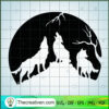 Howling Wolf SVG, Wolf SVG, Mountain SVG