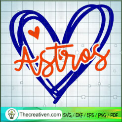Houston Astros Heart SVG, Sports SVG, MLB SVG