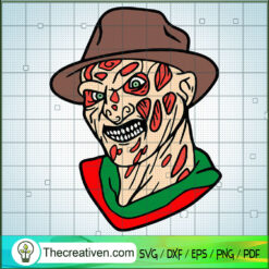 Horror Face Freddy Krueger SVG, Horror Characters SVG, Halloween SVG
