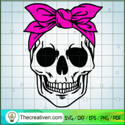 Skull Bandana SVG, Skull SVG, Halloween SVG