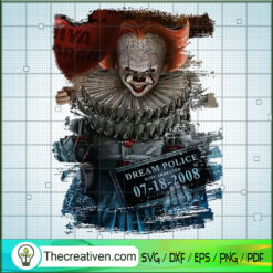 Pennywise Mugshot SVG, Pennywise SVG, Halloween SVG