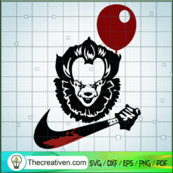 Pennywise Nike Knife SVG, Nike Brand SVG, Halloween SVG