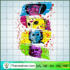 Horror Characters Face SVG, Halloween Horror SVG, Horror Movie SVG