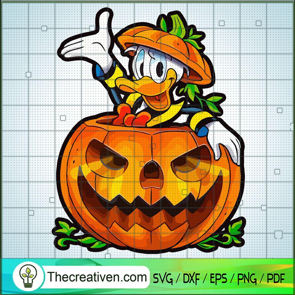 Donald Duck Halloween Pumpkin SVG Cut File for Cricut & Silhouette 1 Donald Duck Halloween Pumpkin SVG Cut File for Cricut & Silhouette