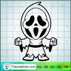 Scream Ghost Chibi Characters SVG Cut File for Cricut & Silhouette