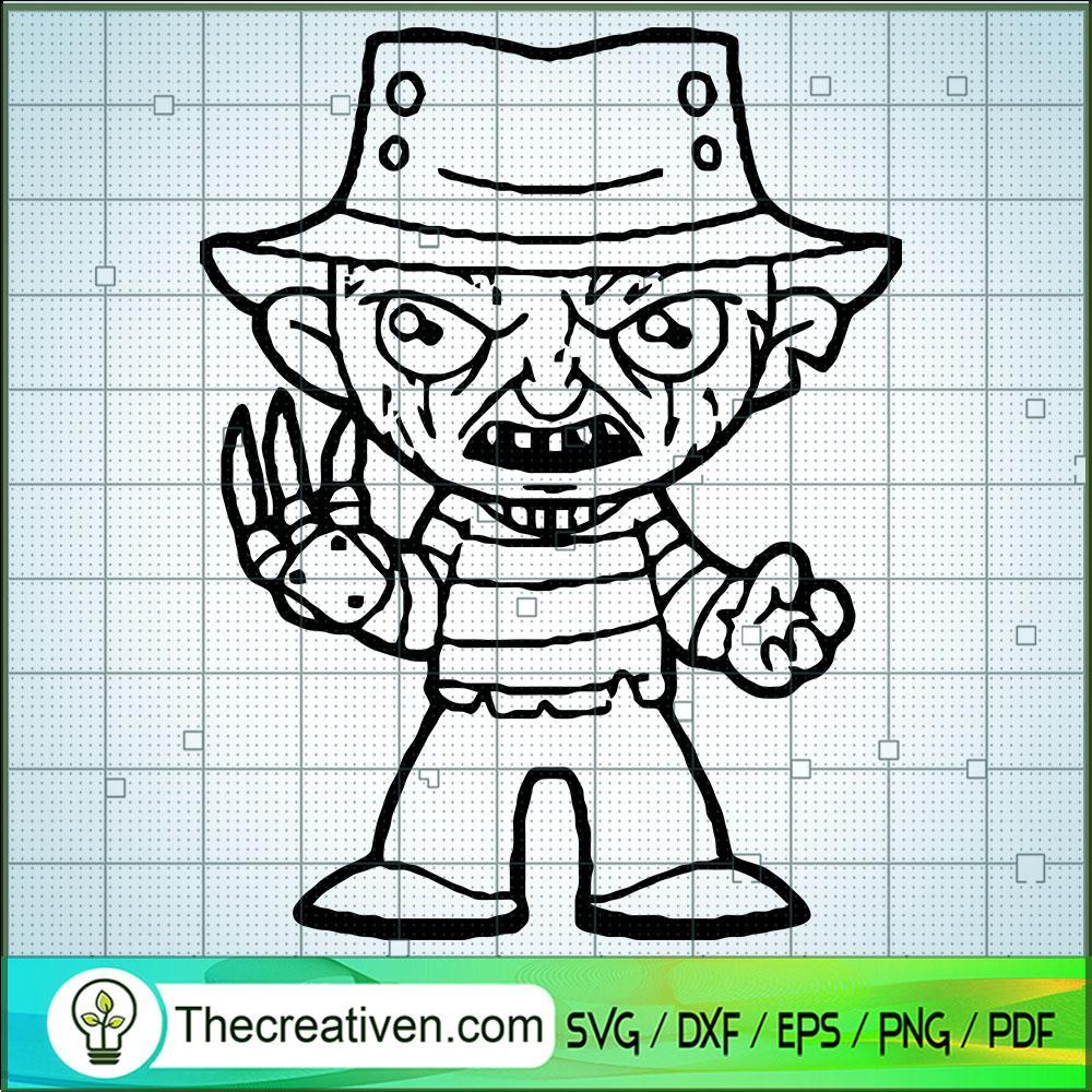 Freddy Krueger Chibi Characters SVG, Horror Characters SVG, Halloween SVG 1 2 copy 4