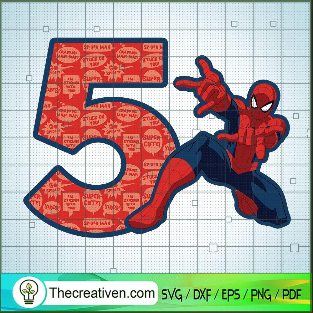 Five Happy Birthdays Spiderweb SVG, Spider Man SVG, Marvel SVG 1 Five Happy Birthdays Spiderweb SVG, Spider Man SVG, Marvel SVG