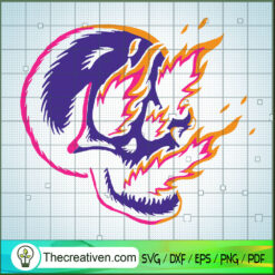 Skull Fire SVG, Skull SVG, Horror SVG