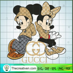 Mickey and Minnie Mouse SVG, Luxury Brand Gucci SVG, Disney Mickey SVG