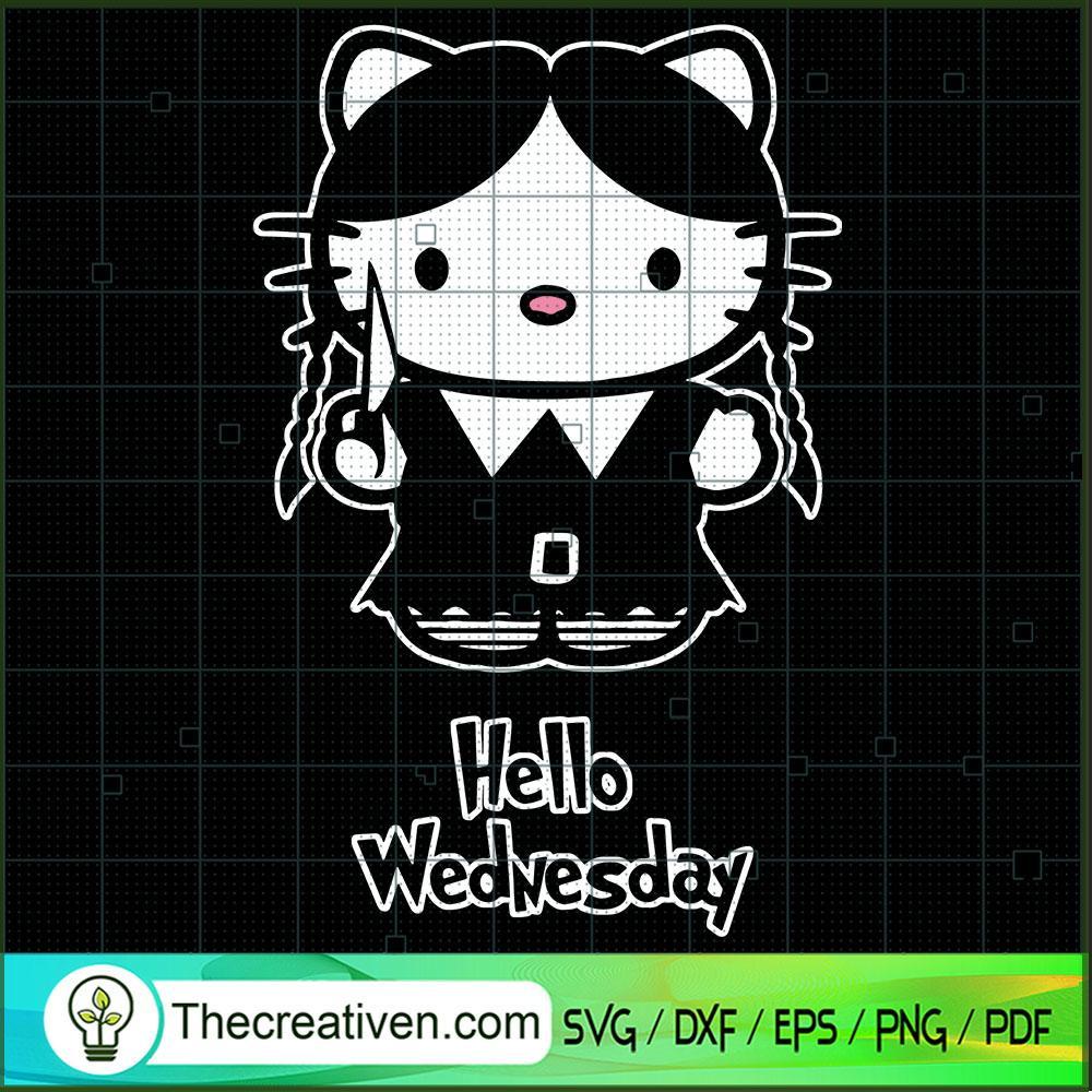 Hello Wednesday SVG, Hello Kitty Horror SVG, Halloween SVG 1 Hello Wednesday SVG, Hello Kitty Horror SVG, Halloween SVG