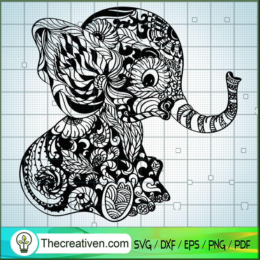 Elephant Pattern SVG, Elephant Baby SVG, Elephant SVG 1 86