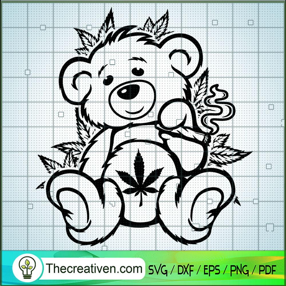 Teddy Smoke Weed SVG, Teddy Bear SVG, Cannabis SVG 1 68