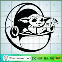 Baby Yoda Flying SVG, Baby Yoda SVG, Star Wars SVG