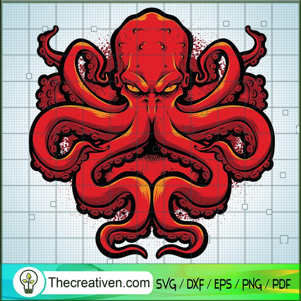 Angry Red Octopus SVG, Octopus SVG, Octopus Logo SVG 1 Angry Red Octopus SVG, Octopus SVG, Octopus Logo SVG