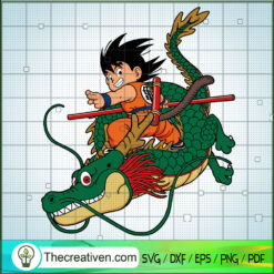 Goku Ride a Dragon SVG, Goku SVG, Dragon Ball Z SVG