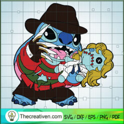 Freddy Krueger Stitch SVG, Horror Stitch SVG, Halloween Characters SVG