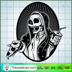 Skeleton Eat Pizza SVG Cut File for Cricut & Silhouette
