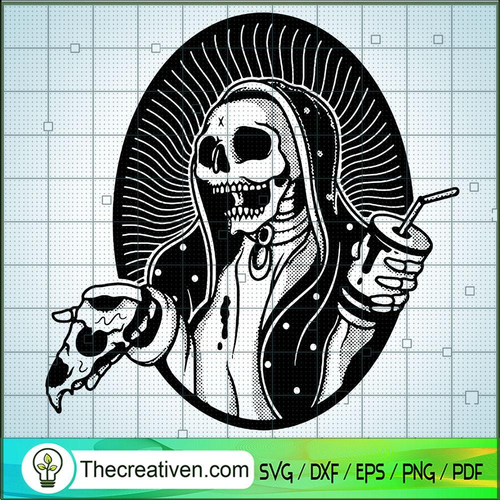 Skeleton Eat Pizza SVG Cut File for Cricut & Silhouette 1 Skeleton Eat Pizza SVG Cut File for Cricut & Silhouette