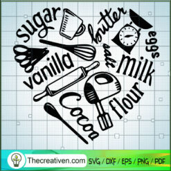 Kitchenware Heart SVG, Chef SVG, Cooking SVG