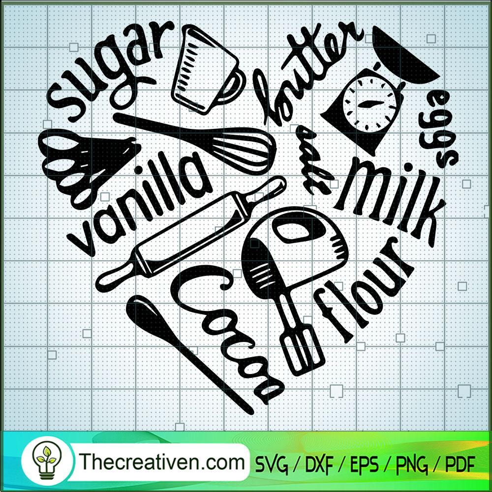 Kitchenware Heart SVG, Chef SVG, Cooking SVG 1 Kitchenware Heart SVG, Chef SVG, Cooking SVG