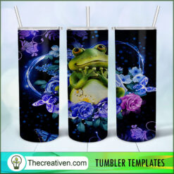 Frog Love Flower Full Tumbler Wrap Tumbler Wrap – Digital Download