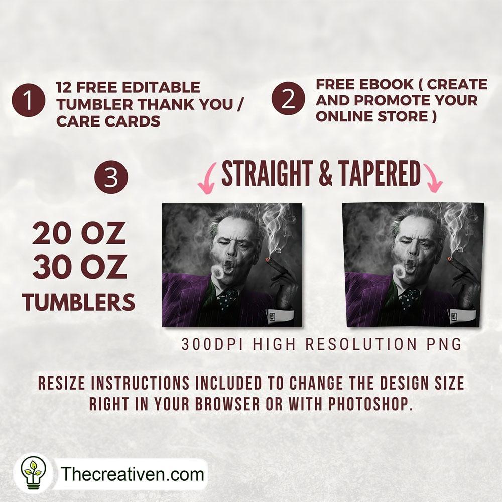 Jack Nicholson Cigar Full Tumbler Wrap Tumbler Wrap – Digital Download 2 Jack Nicholson Cigar Full Tumbler Wrap Tumbler Wrap – Digital Download - Image 2