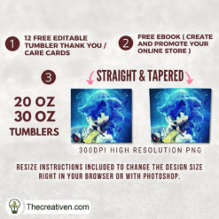 Sonic The Hedgehog Full Tumbler Wrap Tumbler Wrap – Digital Download - Image 2