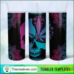 Skull Cannabis Full Tumbler Wrap Tumbler Wrap – Digital Download